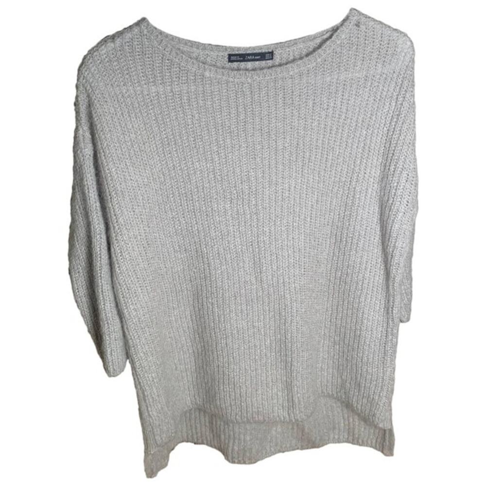 ZARA Knit Women's 3/4 Long Sleeve Round Neck Sweater Size S